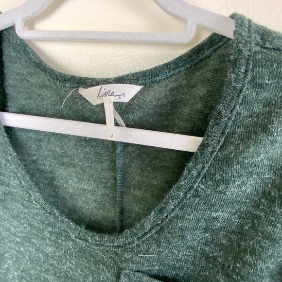 Kirra Swoop Neck Long Sleeve Top W/ Pocket - Picture 2 of 4